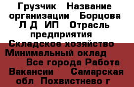 Грузчик › Название организации ­ Борцова Л.Д, ИП › Отрасль предприятия ­ Складское хозяйство › Минимальный оклад ­ 14 000 - Все города Работа » Вакансии   . Самарская обл.,Похвистнево г.